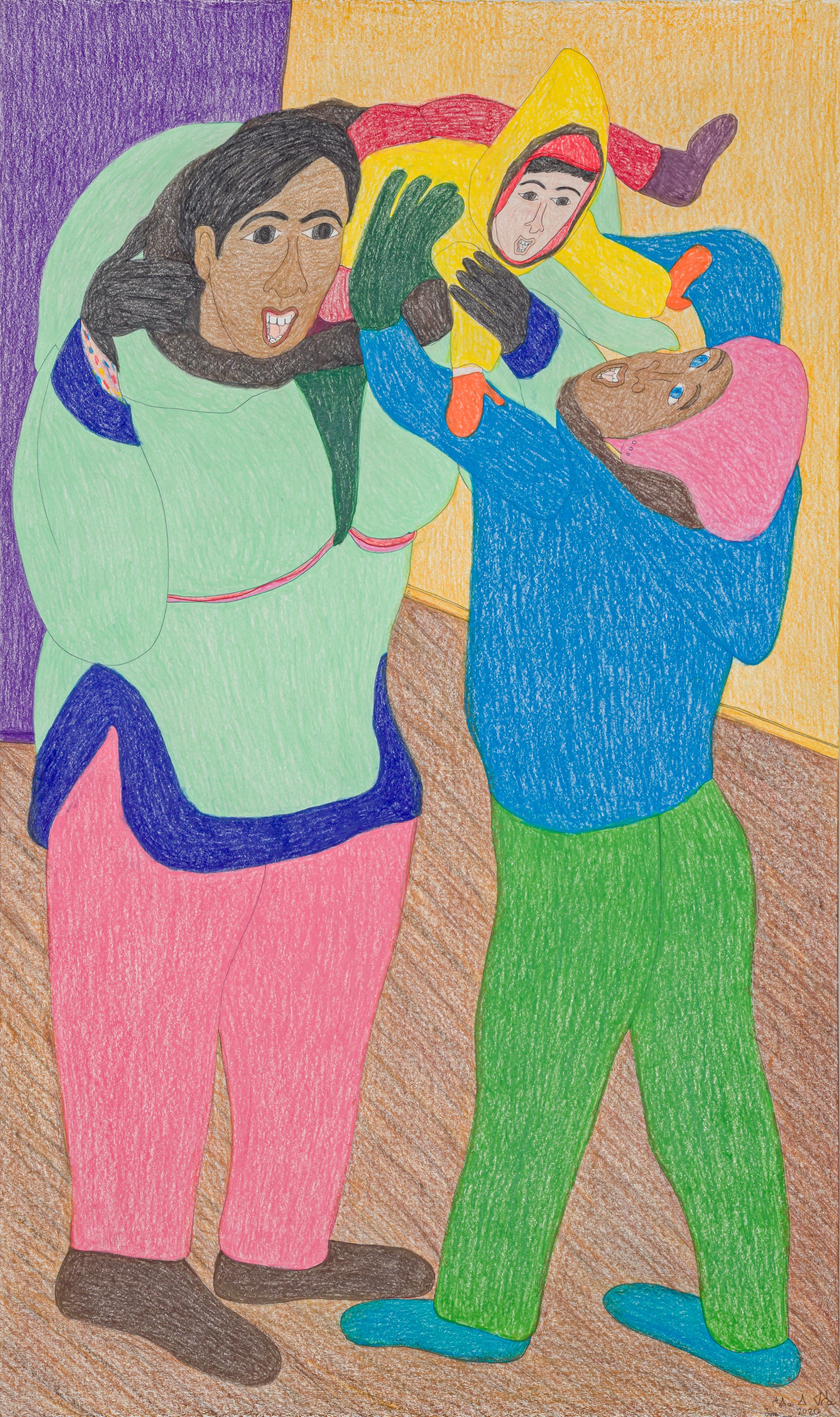 Shuvinai Ashoona, COMPOSITION (HAPPY FAMILY), 2020 (detail)