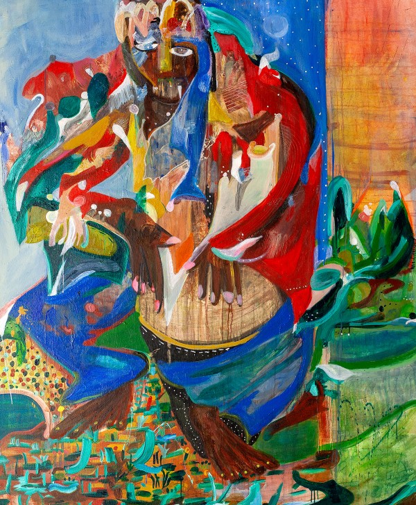 Clovis-Alexander Desvarieux, Tanbouryè, 2022. Acrylic on canvas. Courtesy of the artist, and Kaitlin Trilwood and Simon Beaulieu.