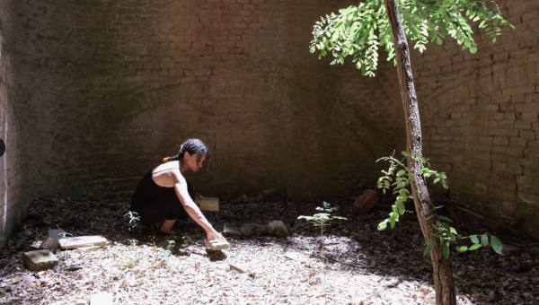 Eve Tagny, video still, Shelters for ancient grains, 2022. Single-channel video, 16:30 min. Courtesy of the artist and Cooper Cole Gallery.