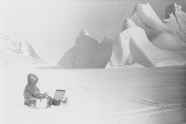 <span class='caption-artist'>Doris McCarthy Fonds</span>, <span class='caption-title'>McCarthy painting in Grise Fjord, Nunavut</span>, <span class='caption-year'>1976</span>