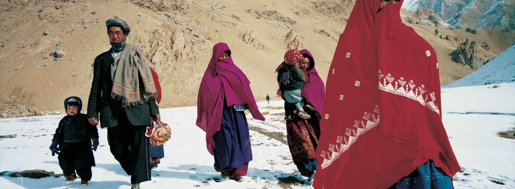 <span class='caption-artist'>Zalmaï</span>, <span class='caption-title'>The Hazara ethnic group, inhabitants of Bamian, were targeted by the Taliban and forced into exile. Today, 60 percent of the half-million people forcibly exiled have returned. This family is part of that number. Feroz Bahar, Bamian</span>, <span class='caption-year'>2001-2004</span>