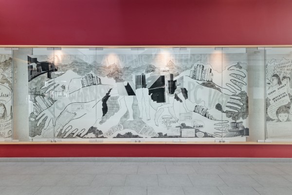 <span class='caption-artist'>FAG Feminist Art Gallery (Deirdre Logue, Allyson Mitchell, Mandi Gray, Morgan Sea, and Heidi Cho)</span>, <span class='caption-title'>#SilenceisViolence</span>, <span class='caption-year'>2017</span>, <span class='caption-medium'>Installation view (middle)</span>