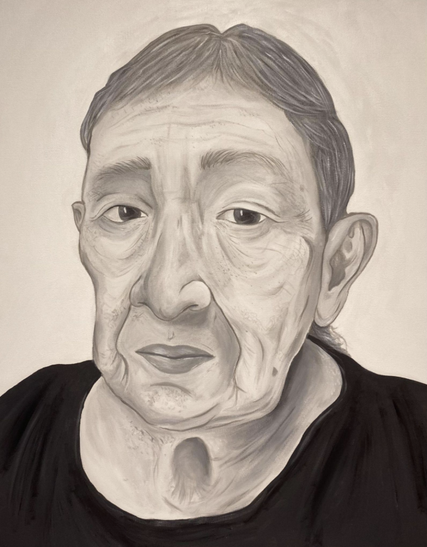 Janessa Ardon, detail, Resilience Through Generations, acrylic on canvas