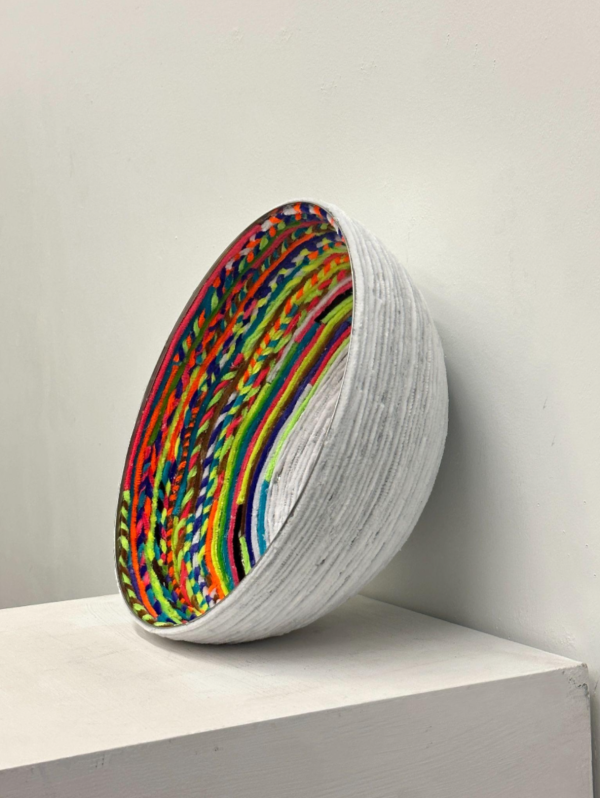 Sophie Jin, detail, Bowltopia, 2023, bowl and pipe cleaners